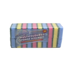Duzzit Multicoloured Sponge Scourers 20 Pack